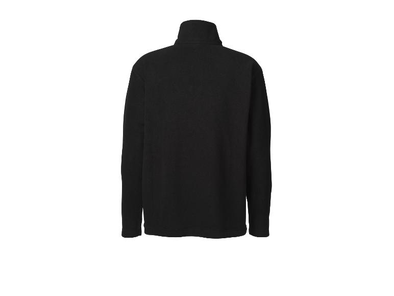 Schwarze Fleecejacke mit Stehkragen, Rückansicht