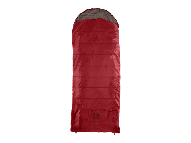 Ein roter Schlafsack von Grand Canyon.