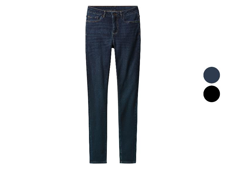 Dunkelblaue Damen-Skinny-Jeans mit zwei Farboptionen.