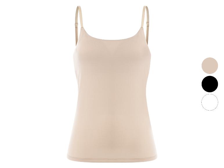 Beiges Top mit dünnen Trägern und angezeigten Farboptionen.