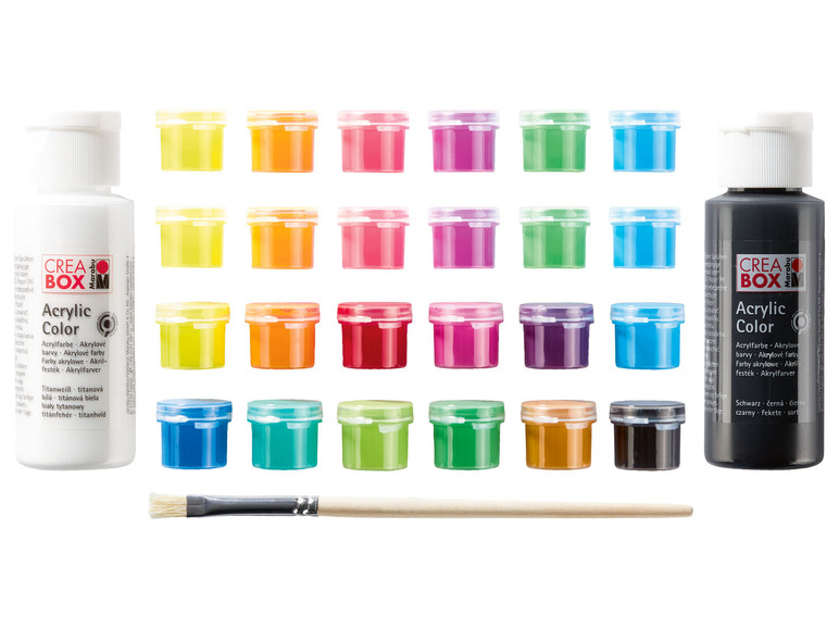 Gehe zu Vollbildansicht: Marabu CREABOX Acrylfarben »Mini«, 27-teilig, inkl. Pinsel - Bild 4