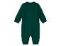 Ein dunkelgrüner Strampler für Babys.