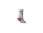 Weiße Socke mit rosa Streifen und Herz