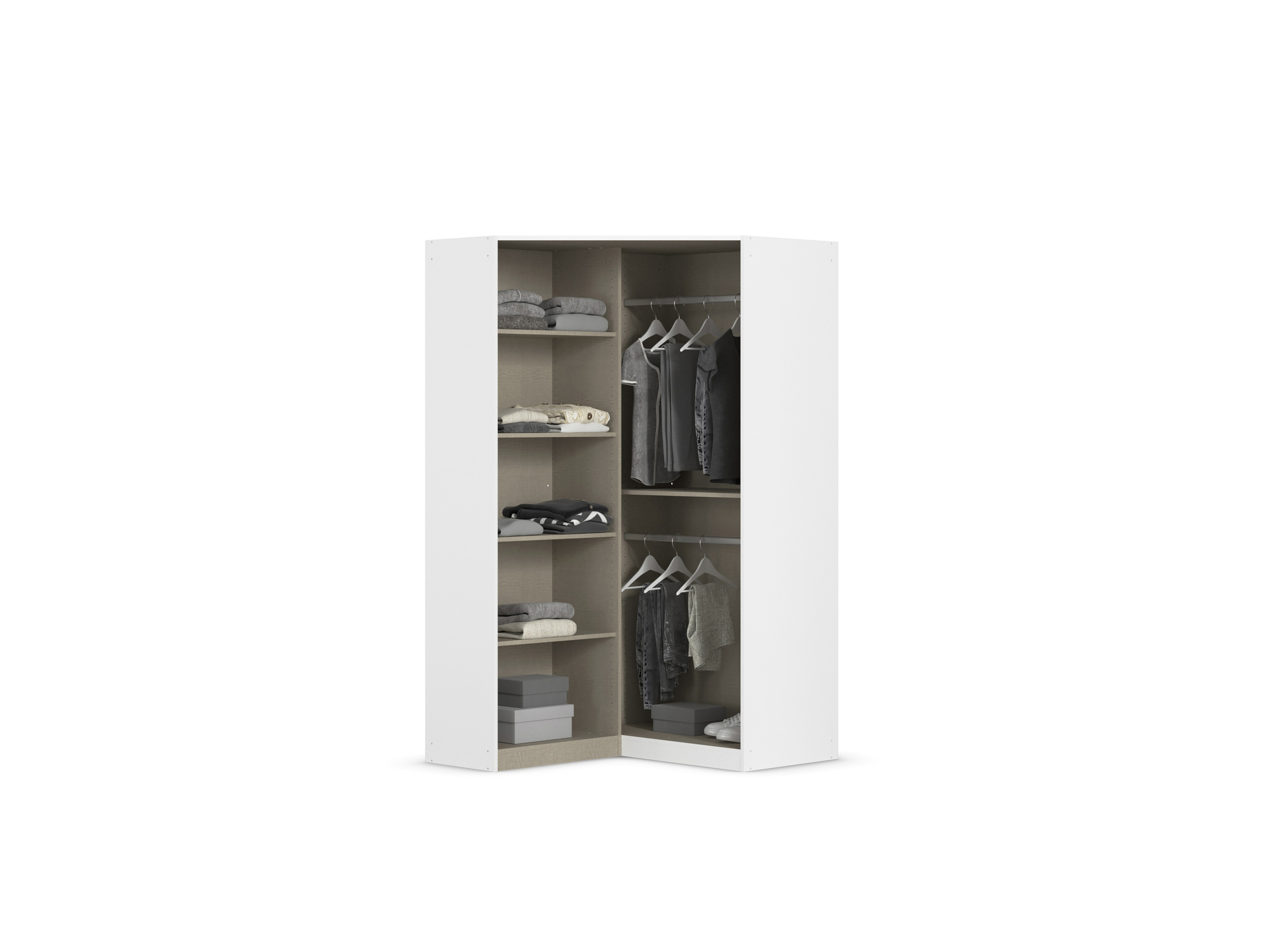RAUCH BLUE Costa Drehtürenschrank mit Spiegel (Eckschrank, Alpinweiß, 117 x 197 cm) – Bild 4 von 4