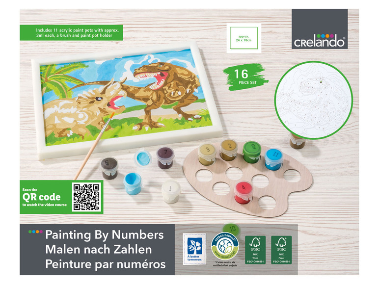 Gehe zu Vollbildansicht: crelando Kinder Malen nach Zahlen, mit Farben und Pinsel - Bild 2