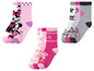 Sechs Paar Socken für Mädchen mit Minnie Mouse, Peppa Pig und Paw Patrol Motiven.