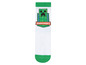Weiße Socken mit Minecraft Creeper-Motiv.
