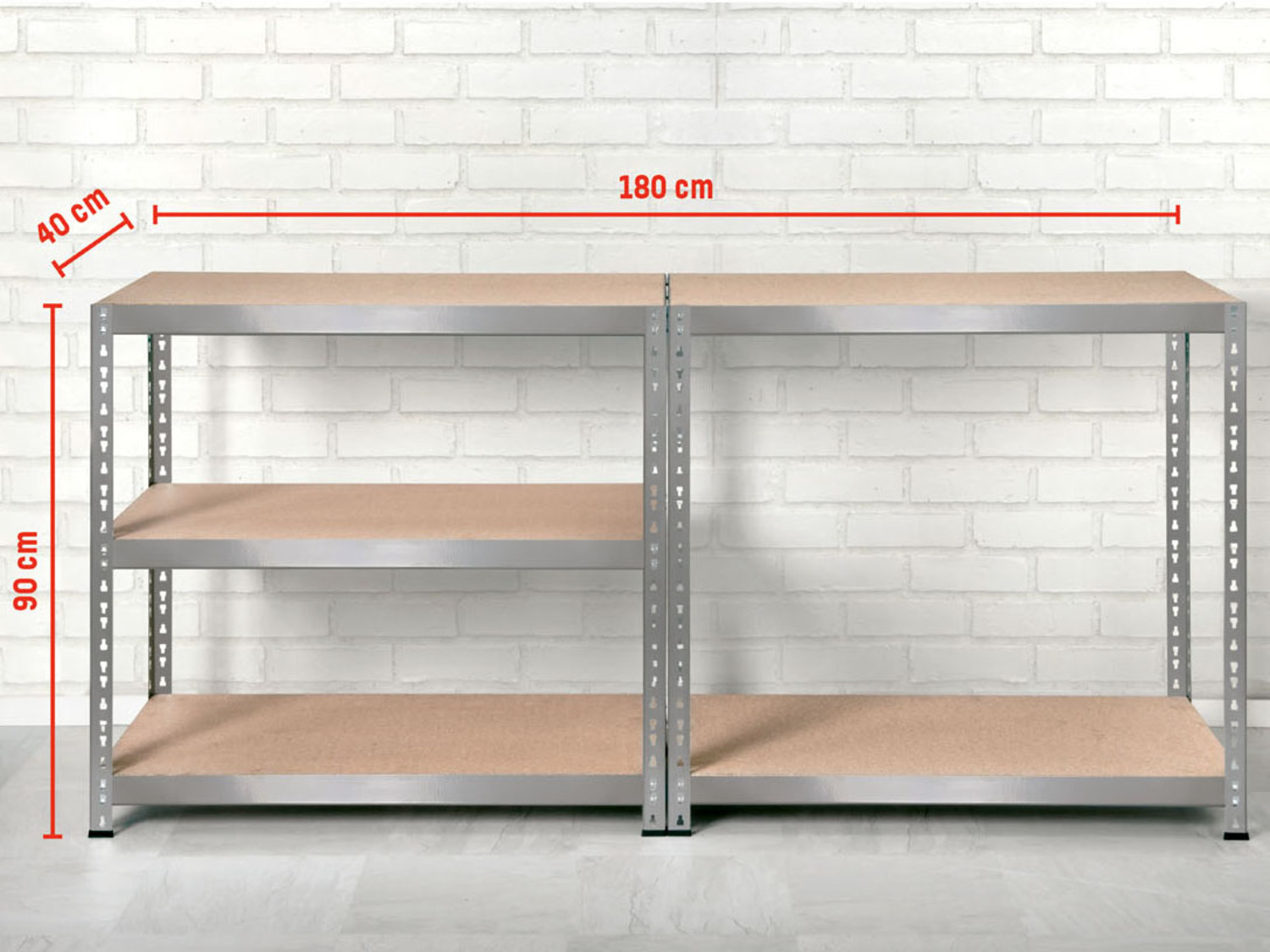 PARKSIDE® Schwerlastregal, verzinkter Stahl, 180 x 90 …