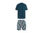 Herren-Pyjama-T-Shirt und gestreifte Shorts.