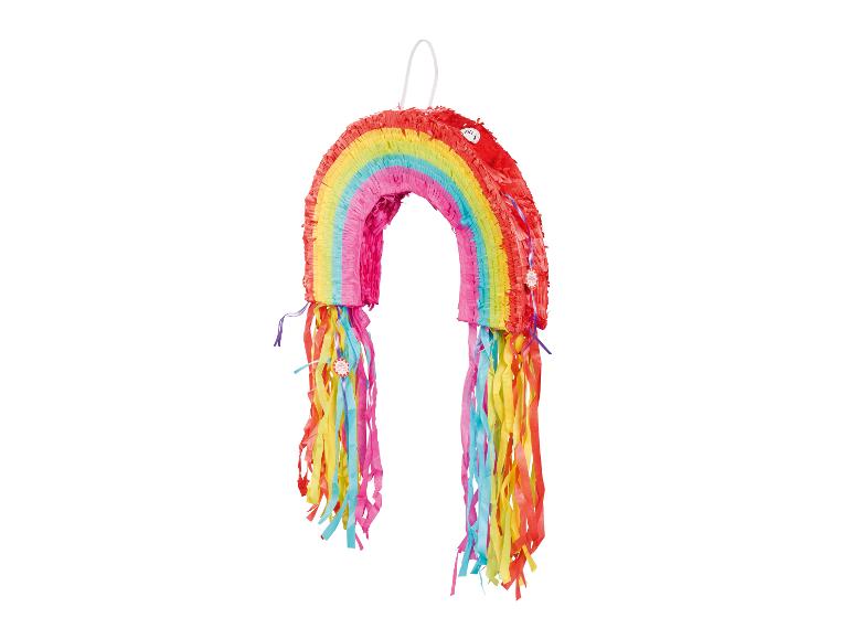 Buntfarbene Regenbogen-Piñata für Partys.