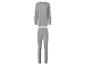 Grauer Schlafanzug mit Langarmshirt und Leggings.