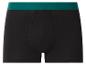 Schwarze Boxershorts mit grünem Bund.