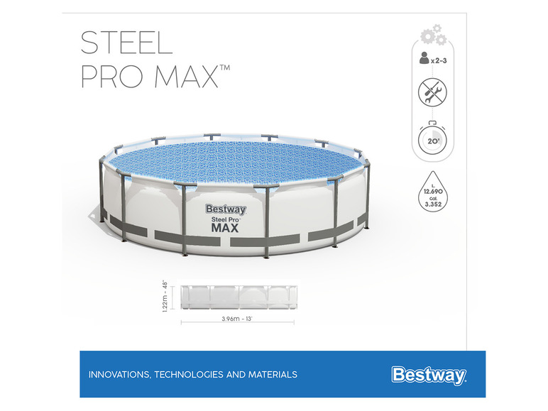 Gehe zu Vollbildansicht: Bestway Steel ProMAX Stahlrahmenpool-Set mit Filterpumpe - Bild 16