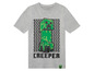 Ein graues Minecraft T-Shirt mit einem Creeper-Motiv.