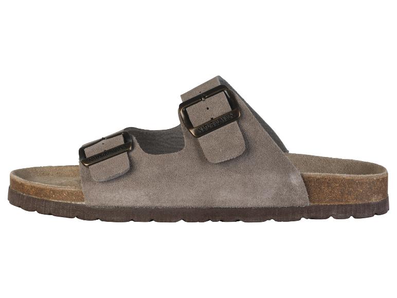 Natural Walk Sandalen aus grauem Veloursleder, Korksohle.