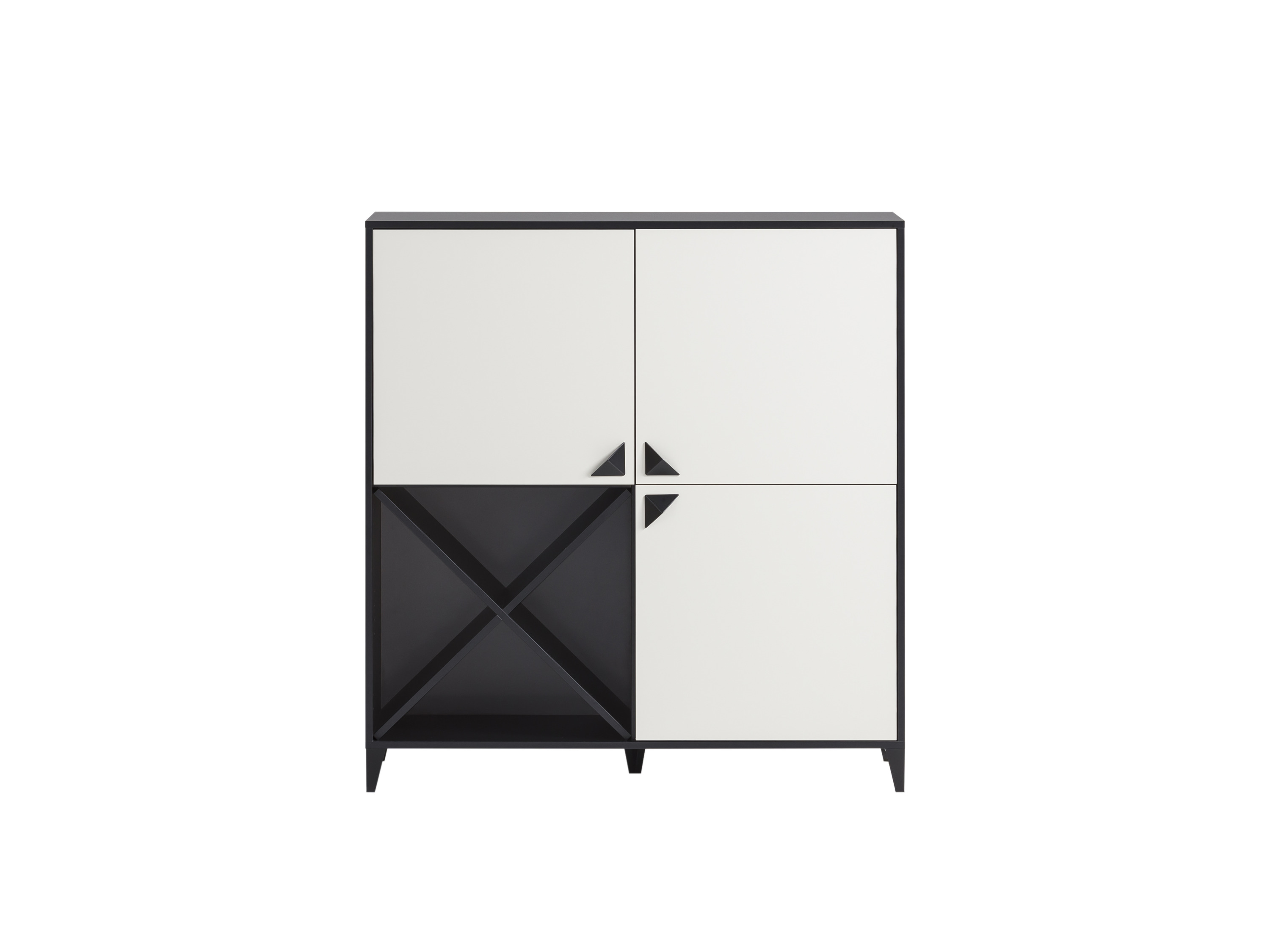 SCHILDMEYER Highboard Looks Classic (schwarzmatt-beige)