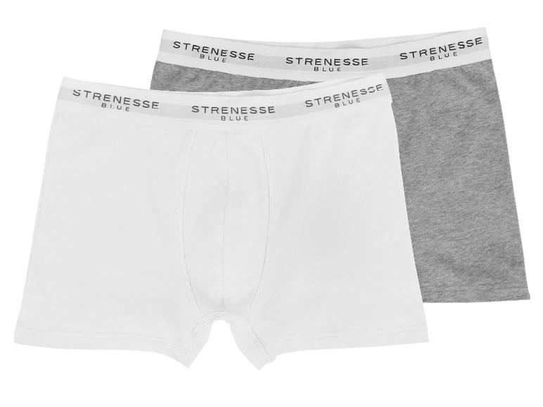 Zwei Strenesse Blue Herren-Boxershorts, eine weiße und eine graue