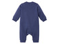 Ein dunkelblauer Strampler für Babys.