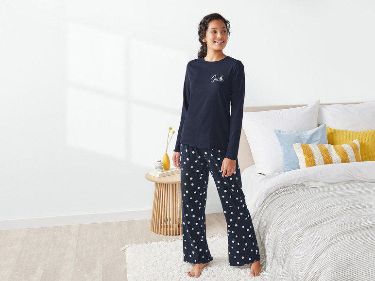 Gehe zu Vollbildansicht: esmara® Damen Pyjama, lang, aus reiner Baumwolle - Bild 8