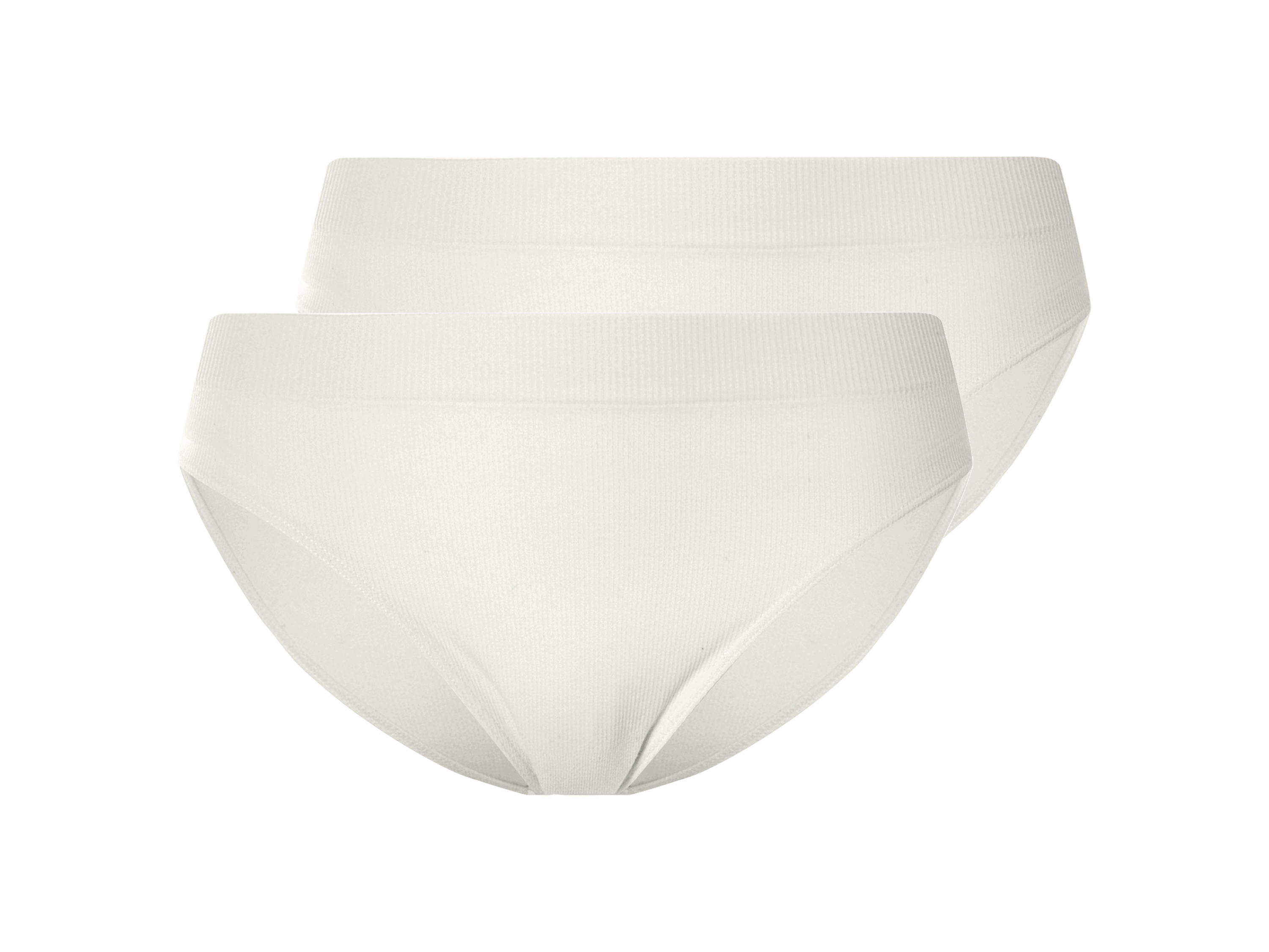 ESMARA® Damen Minislips, 2 Stück, seamless (Weiß, S(36/38))