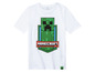 Ein weißes T-Shirt mit einem Minecraft Creeper-Druck.