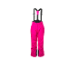 Fuchsia Skihose mit schwarzen Hosenträgern