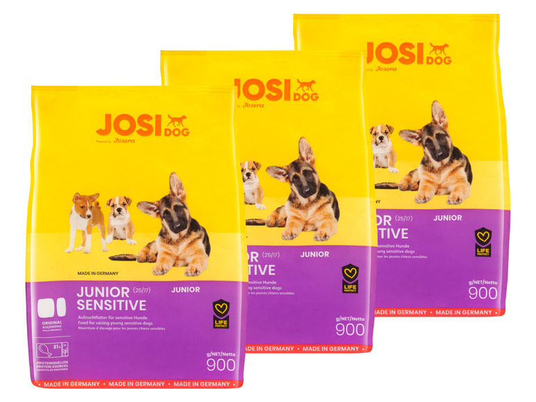Gehe zu Vollbildansicht: JosiDog Hundetrockennahrung Junior Sensitive, 3 x 900 g - Bild 1
