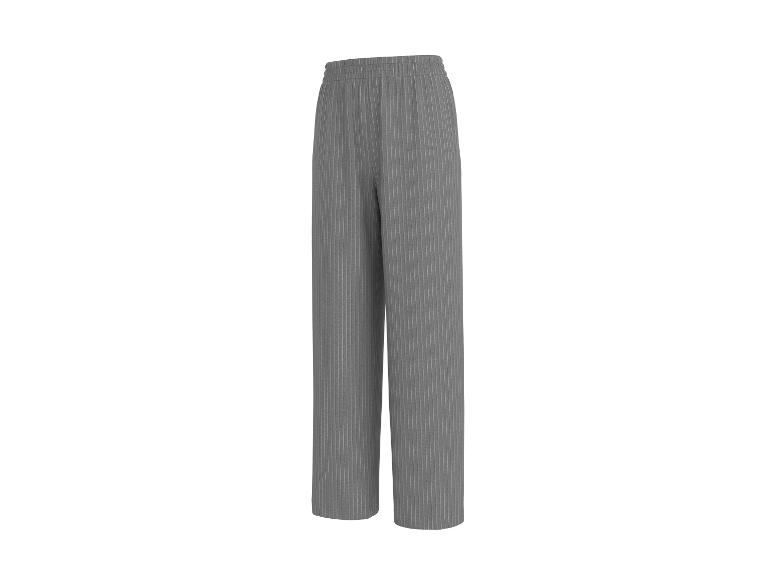 Graue plissierte Damenhose mit dünnen Streifen