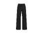 Schwarze weite Hose mit Kordelzug in der Taille.