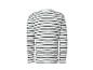 Weiß-grün gestreiftes Rippstrick-Langarmshirt, Rückansicht