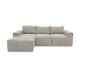 Modulares 4-Sitzer-Sofa mit Chaiselongue, bezogen mit hellgrauem Cordstoff.