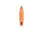 Orangefarbenes aufblasbares Stand-Up-Paddleboard mit schwarzer Finnenbox