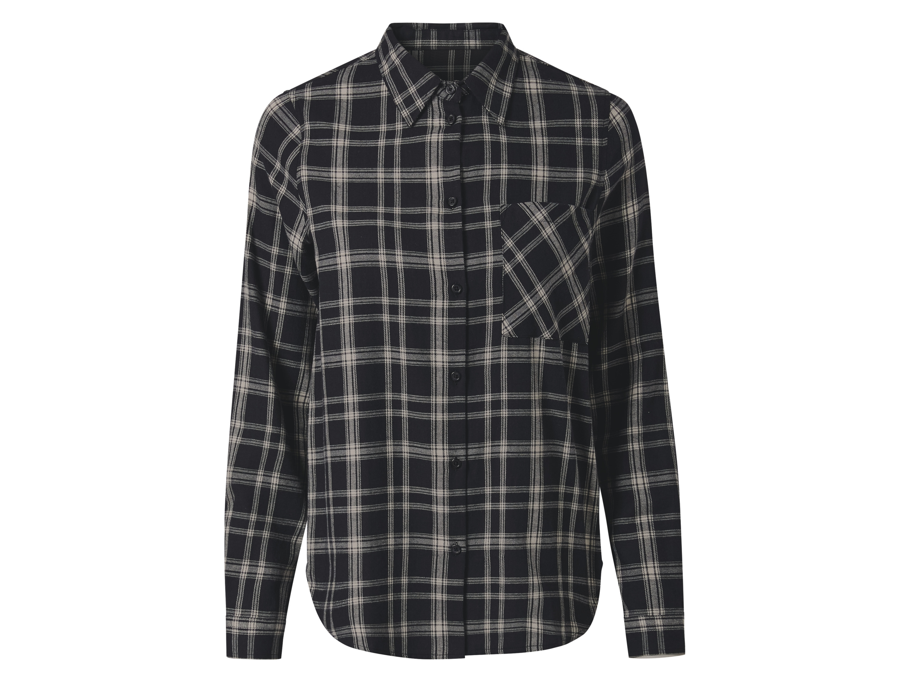ESMARA® Damen Flanellbluse (schwarz, L(44/46))