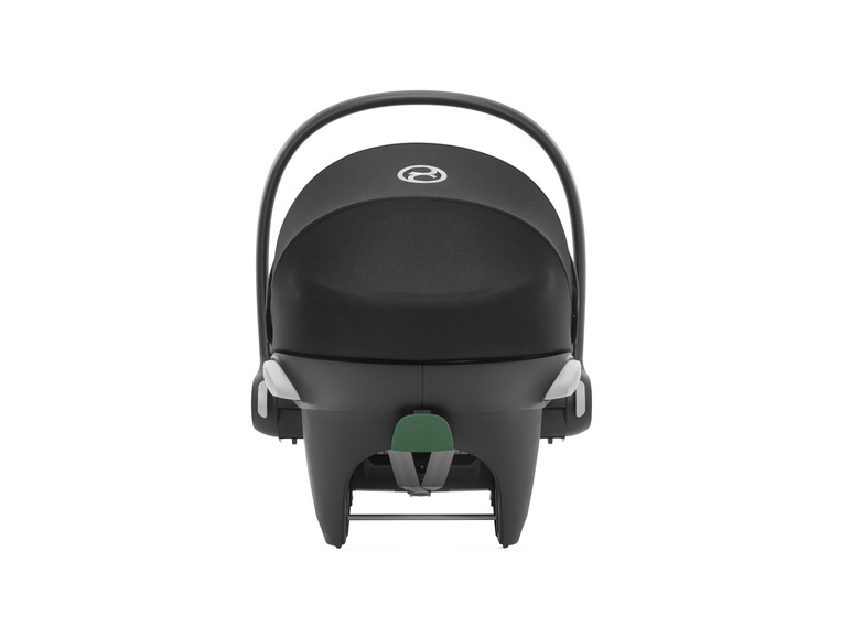 Ein schwarzer Cybex Autositz, von oben betrachtet.