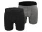 Zwei MOXX Herren-Boxershorts, eine schwarze und eine graue