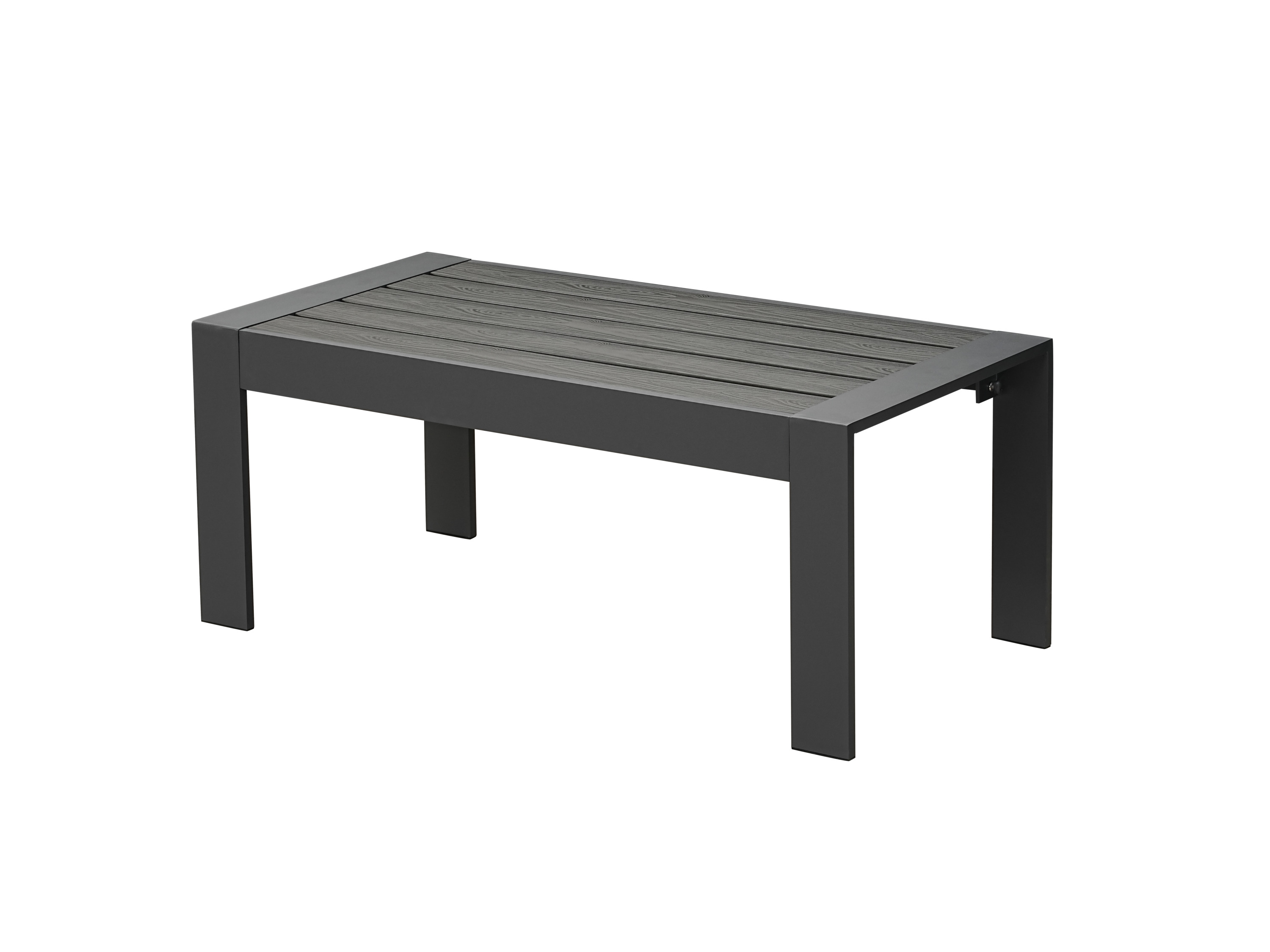 Thumbnail - MeXo Gartenmöbel Lounge-Set »Neapel«, inkl. Polster (4-Sitzer / Beistelltisch, Grau / Dunkelgrau)