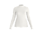 Weißes Langarmshirt mit Rüschenkragen und -saum