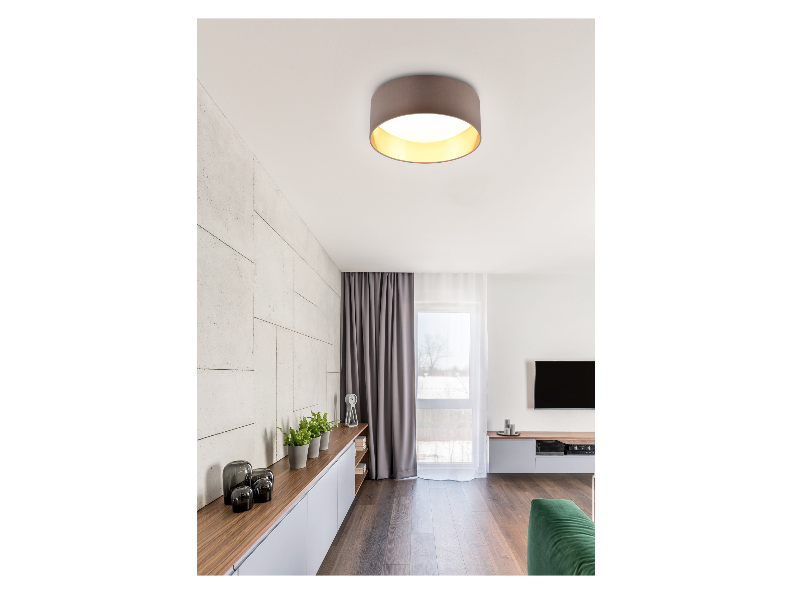 REALITY LEUCHTEN LED Deckenleuchte Locarno ø 30 cm (Taupe, 11 cm) – Bild 2 von 4