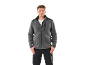 Graue Fleecejacke für Herren mit Reißverschluss und schwarzer Hose