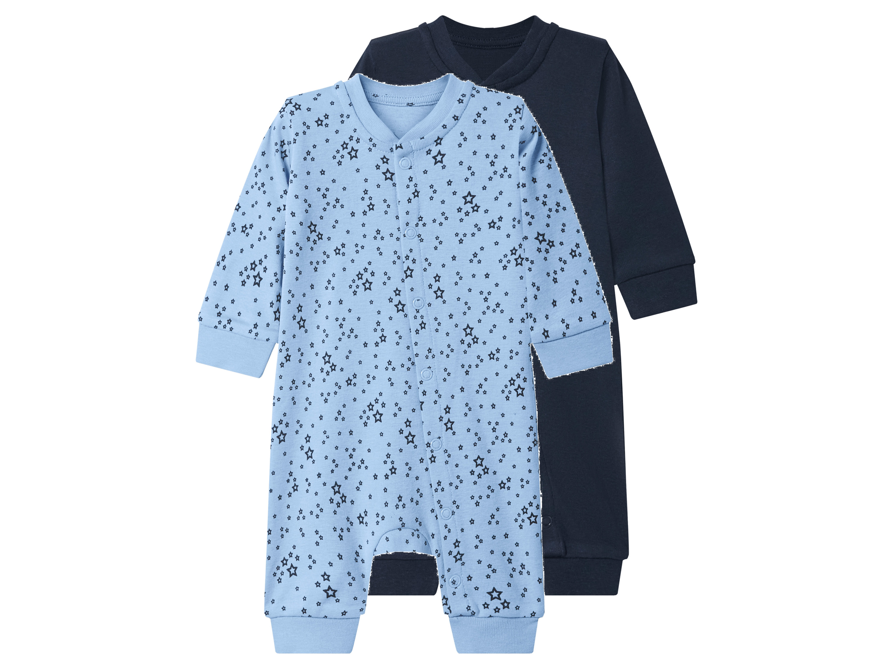 LUPILU® Baby Schlafoverall, 2 Stück (navy/blau, 86/92)