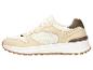 Beige und braune Sportschuhe mit Mesh-Details