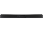 Schwarze Soundbar mit USB-, HDMI-, optischen und Stromanschlüssen auf der Rückseite.