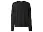 Schwarzes Langarm-Sweatshirt mit Rundhalsausschnitt, Rückansicht