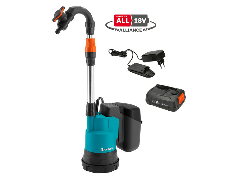 Set, Ready-To-Use Akku-Regenfasspumpe Gardena P4A«, »2000/2 l/h 2000 18V