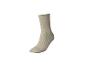 Einfarbige, gerippte Socke in Beige mit Rüschenrand.