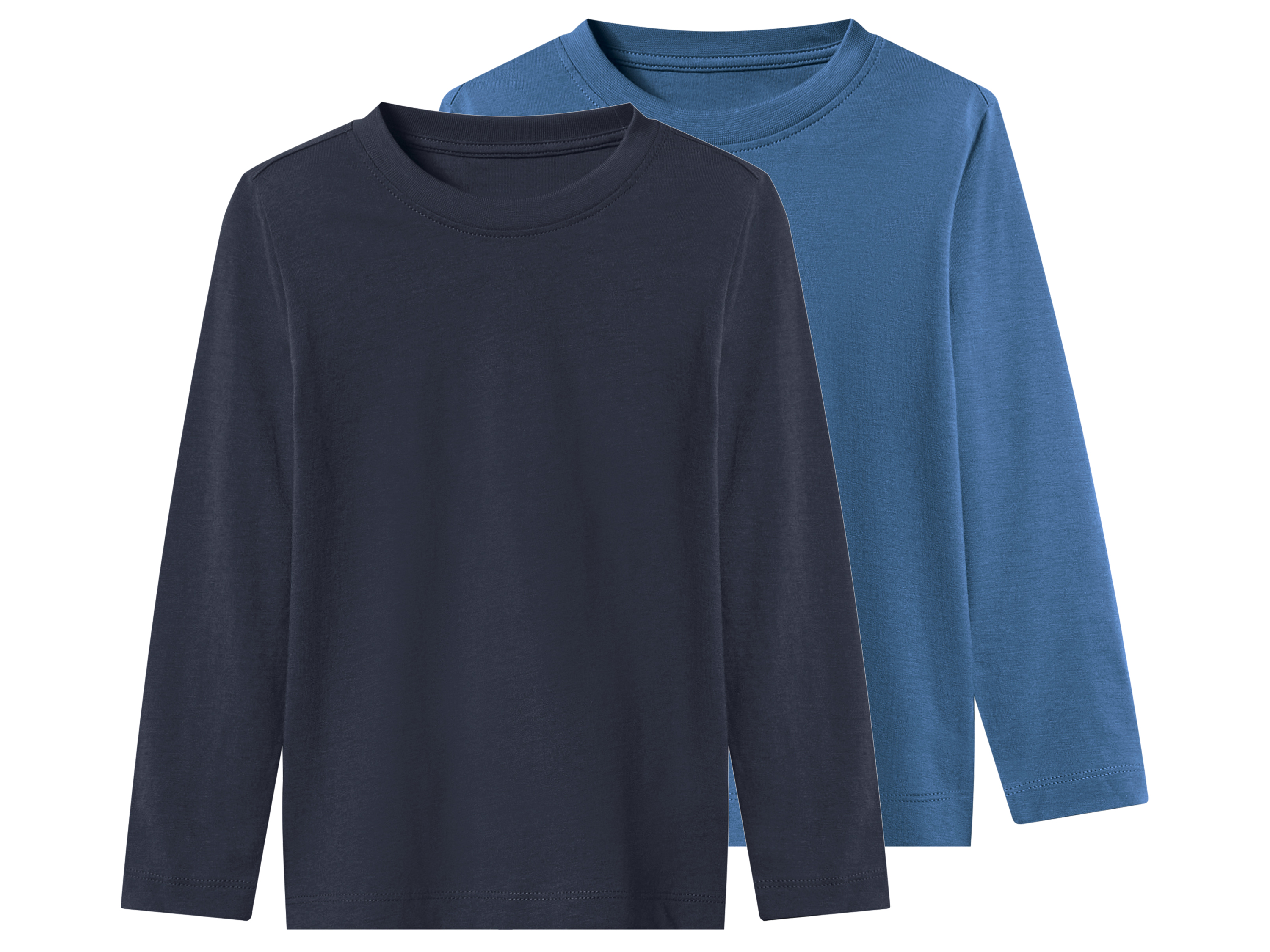 LUPILU® Kleinkinder Mädchen Jungen Langarmshirt 2 Stück (blau/Navy, 122/128)