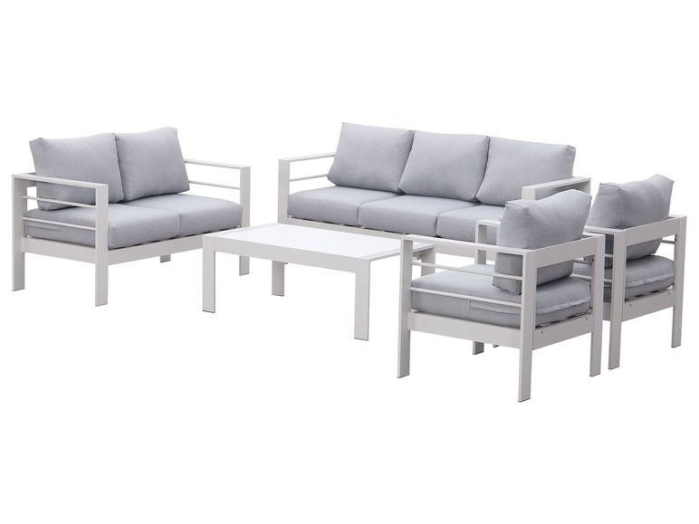 Gehe zu Vollbildansicht: MeXo Gartenmöbel 7-Sitzer Lounge-Set Aluminium inkl. Polster - Bild 3