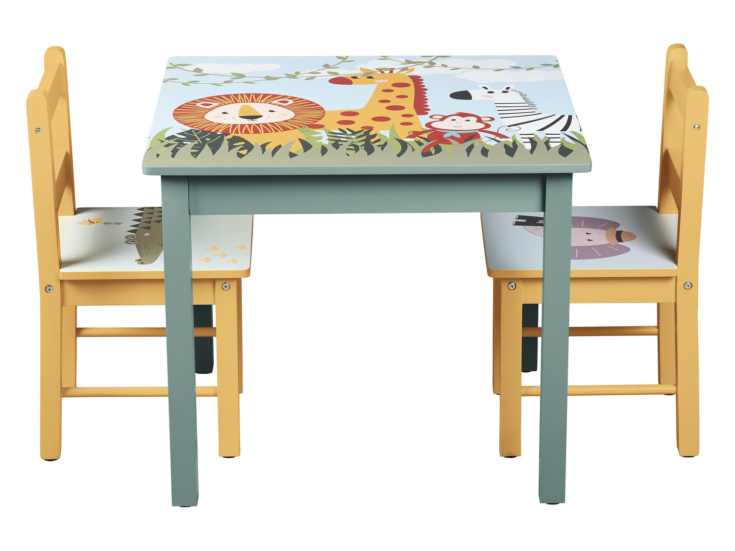Kindertisch LIVARNO 2 home mit Safari-Mot… Stühlen, mit