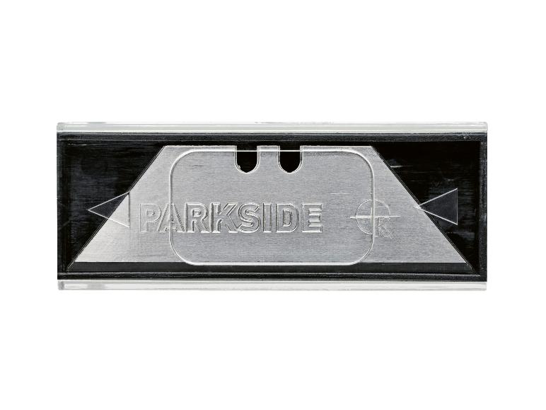 Klingenbox mit dem Wort „PARKSIDE“ in der Mitte eingraviert.