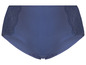 Blaue Unterhose mit Spitze.